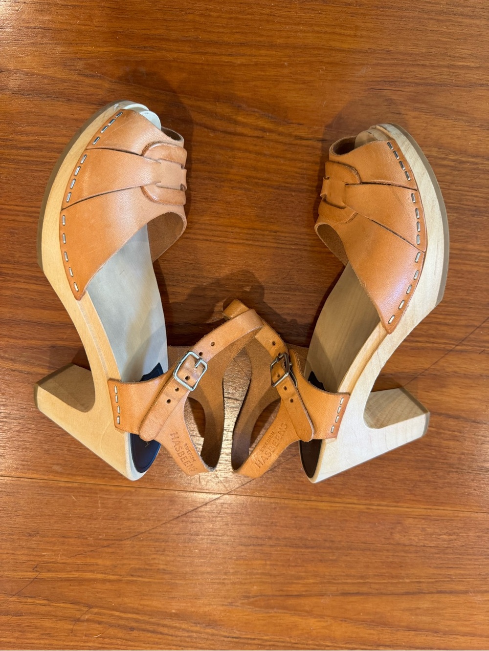 Swedish Hasbeens Super High Peep Toe Sandal